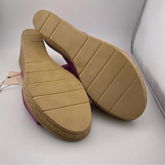 MARIELLA Wedge Sandals Genuine Suede Wedge in Magenta - Picture 5 of 8